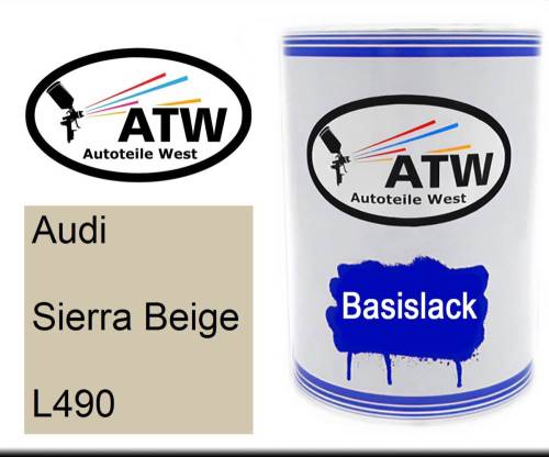 Audi, Sierra Beige, L490: 500ml Lackdose, von ATW Autoteile West.